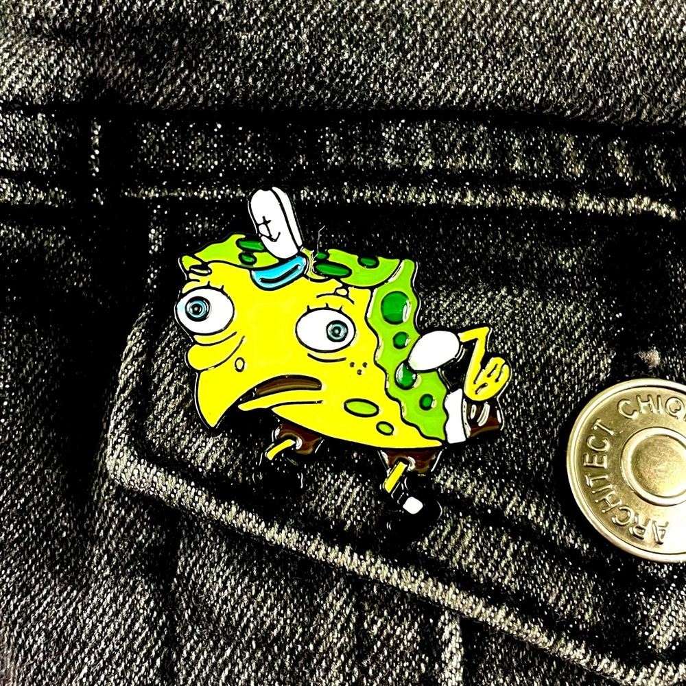 SpongeBob Meme 1.25 Inch Enamel Pin